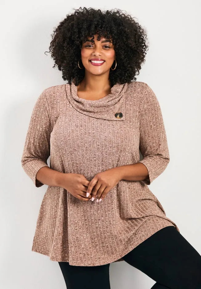 Miley Rib Hacci Button Tunic