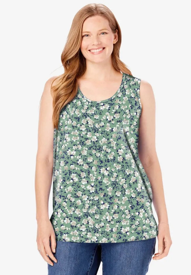 Perfect Printed Scoopneck Tank
