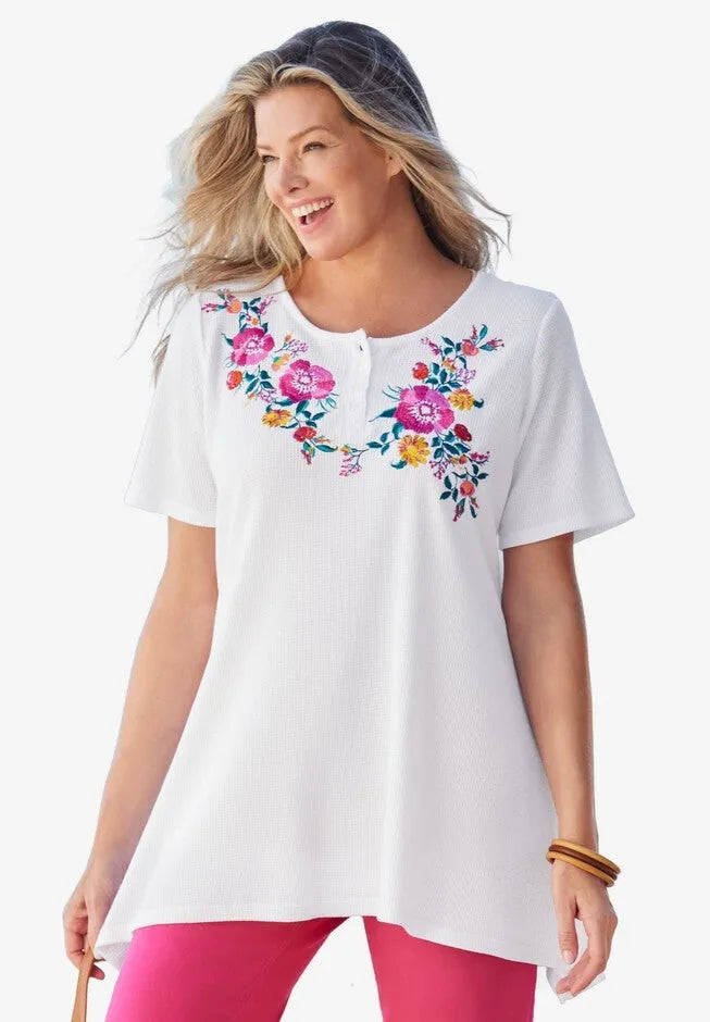 Embroidered Thermal Tunic