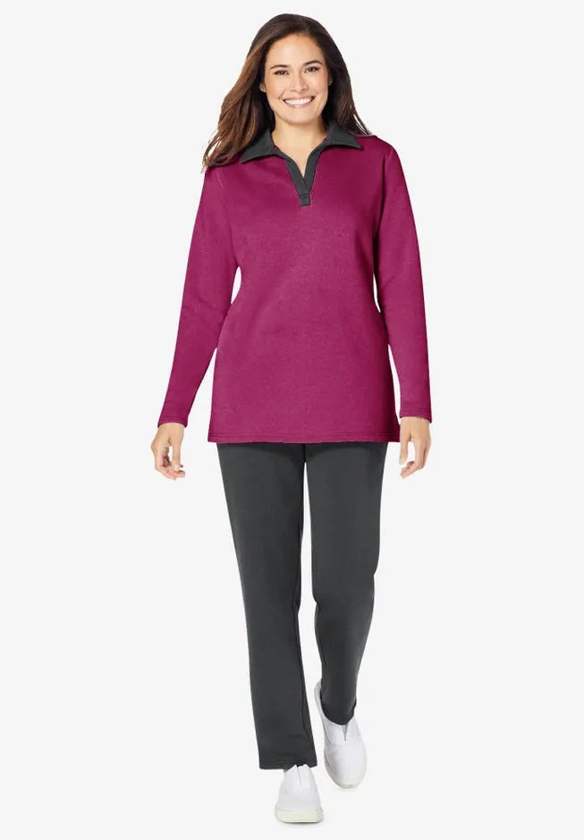 2-Piece Fleece Polo Set