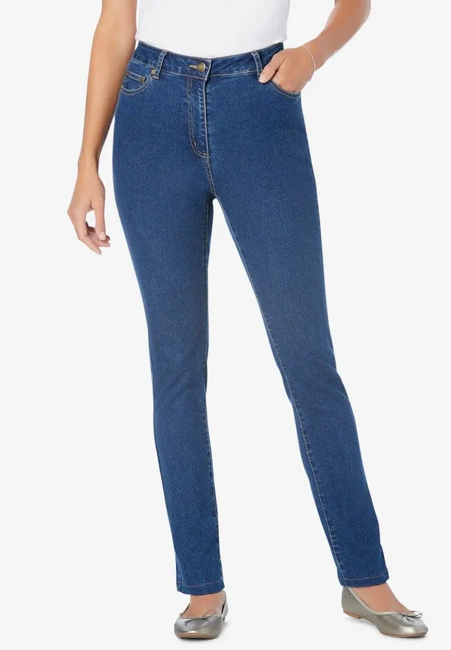 Stretch-Denim Slim-Leg Five-Pocket Jeans
