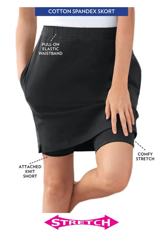 Stretch Cotton Skort
