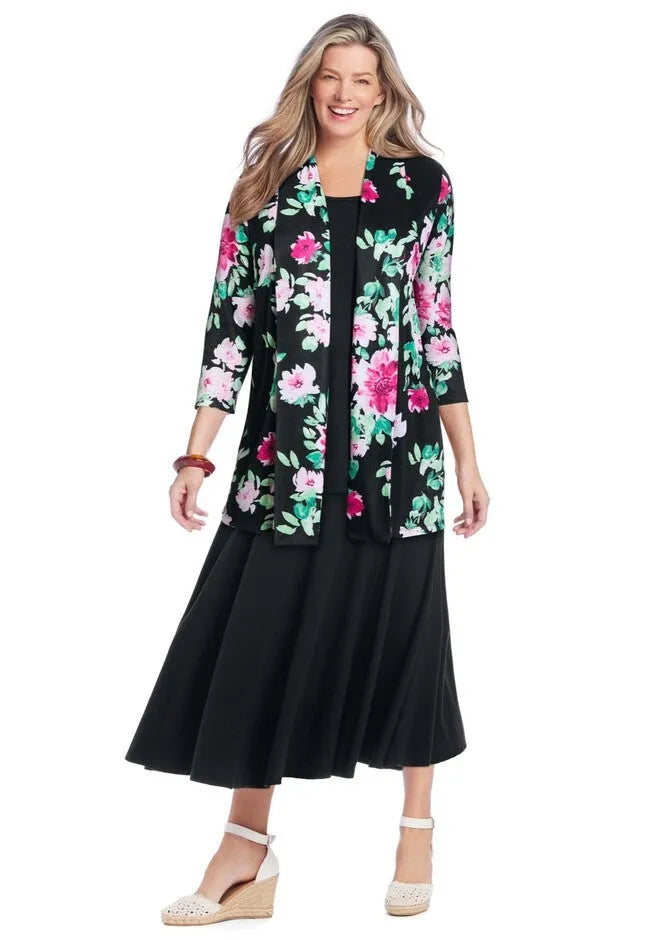 Wide Elastic Waist Skirt