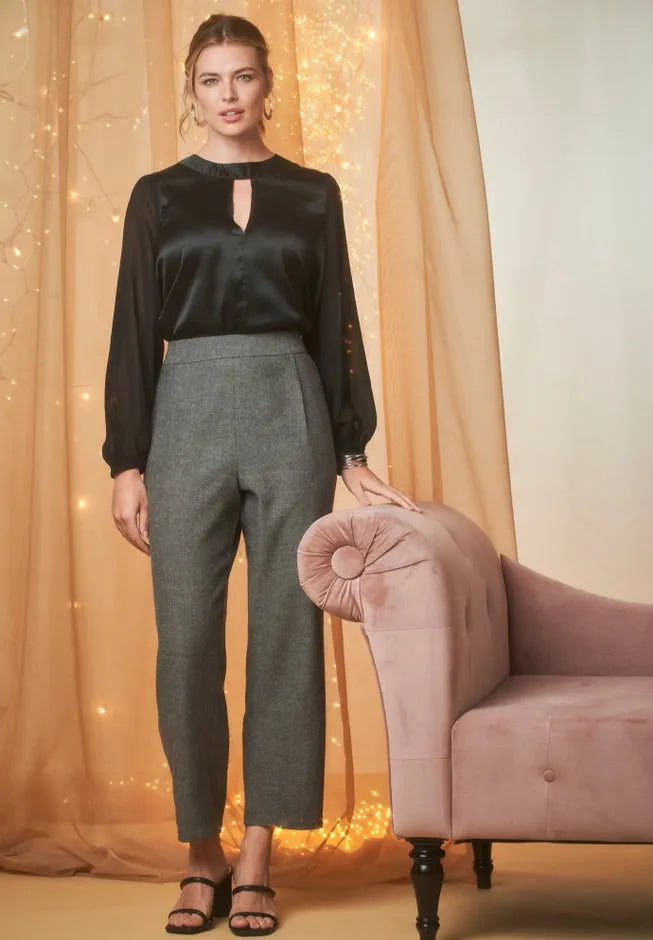Herringbone Straight Leg Pant