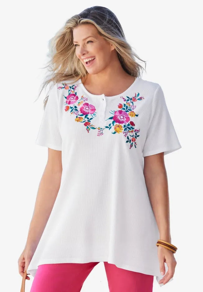 Embroidered Thermal Tunic