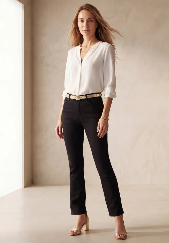 True Fit Stretch Denim Straight Leg Jean