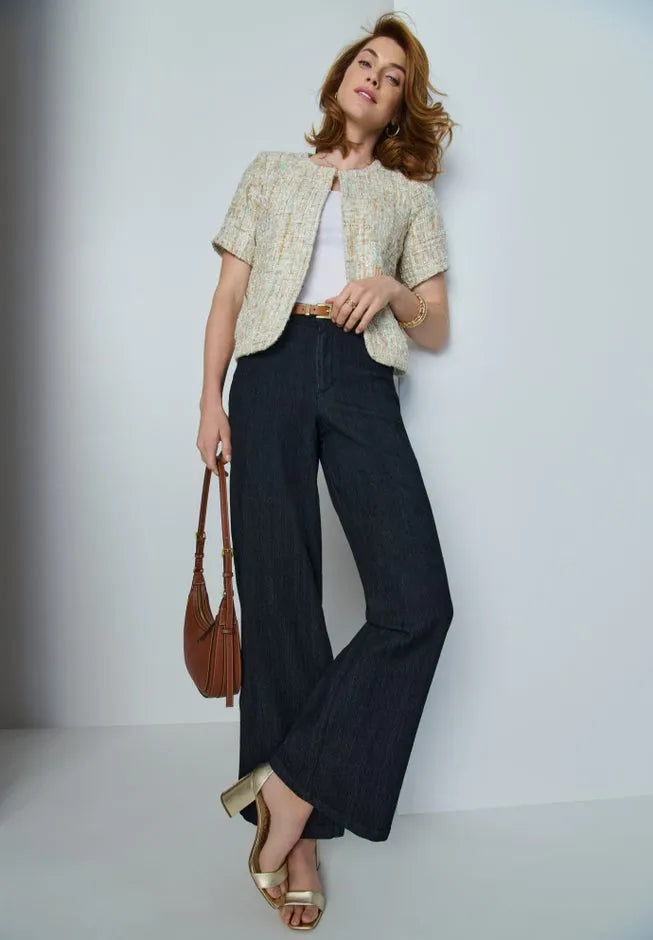 Short Sleeve Tweed Jacket