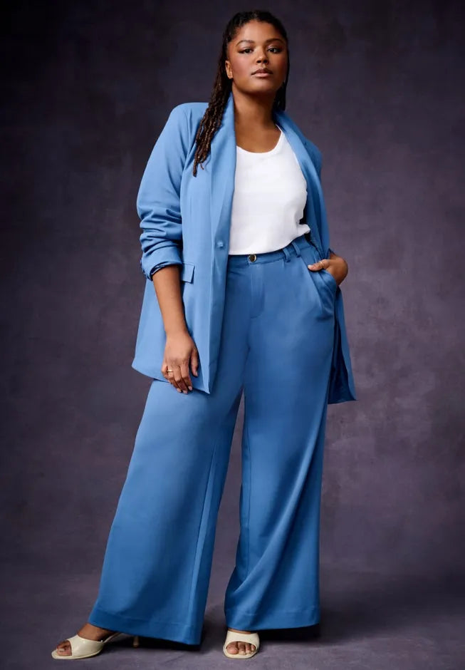 Pleated Wide-Leg Trousers