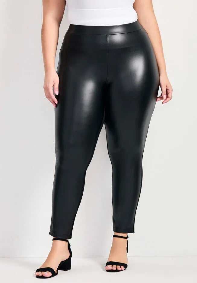 Vegan Leather & Ponte Pant