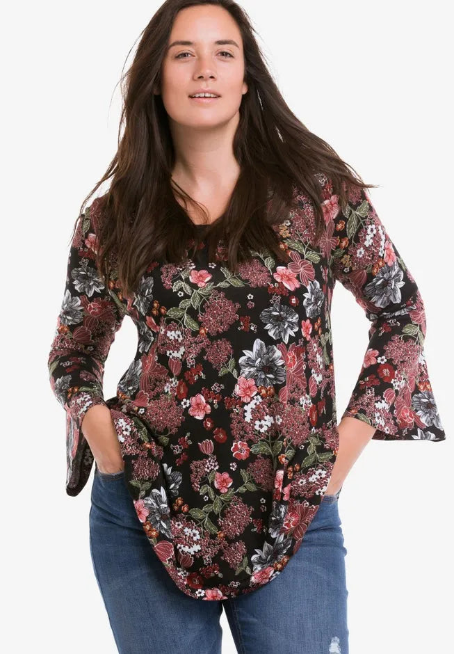 Bell Sleeve A-Line Knit Tunic