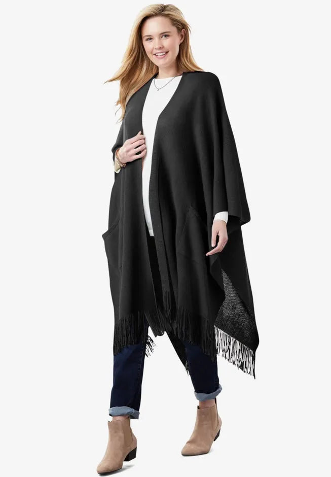 Fringed Cape Sweater