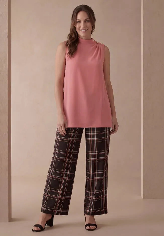 Stretch Knit Crepe Draped Tunic