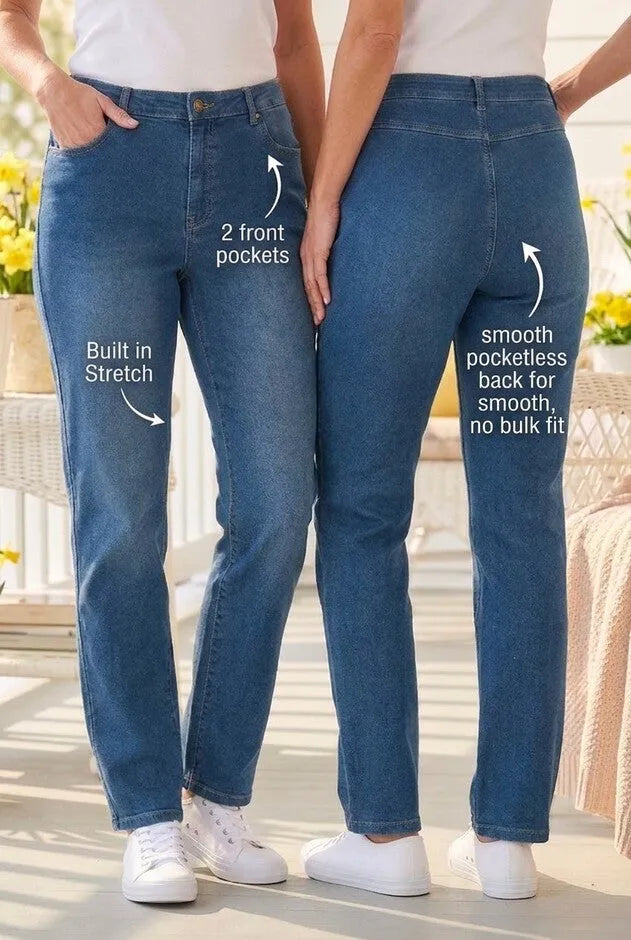 Smooth Back Stretch Straight Leg Jean