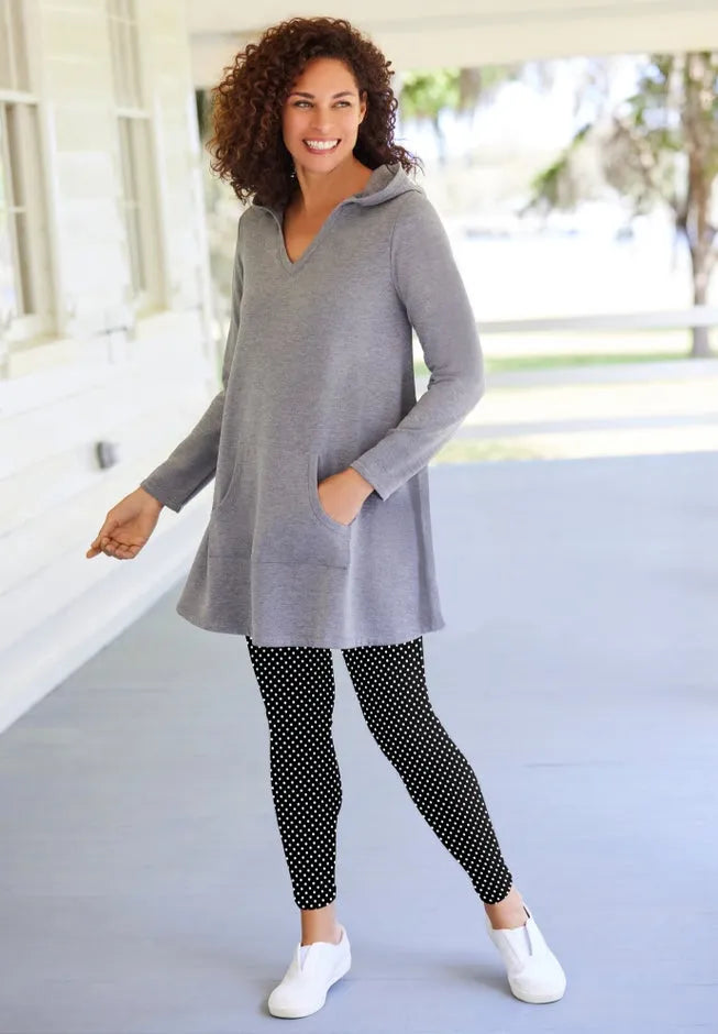 Stretch-Cotton Knit Pull-On Printed Leggings
