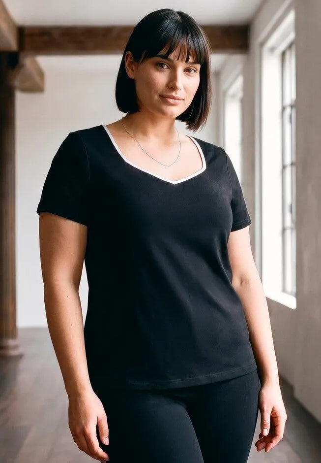 Audrey Contrast Sweetheart Top