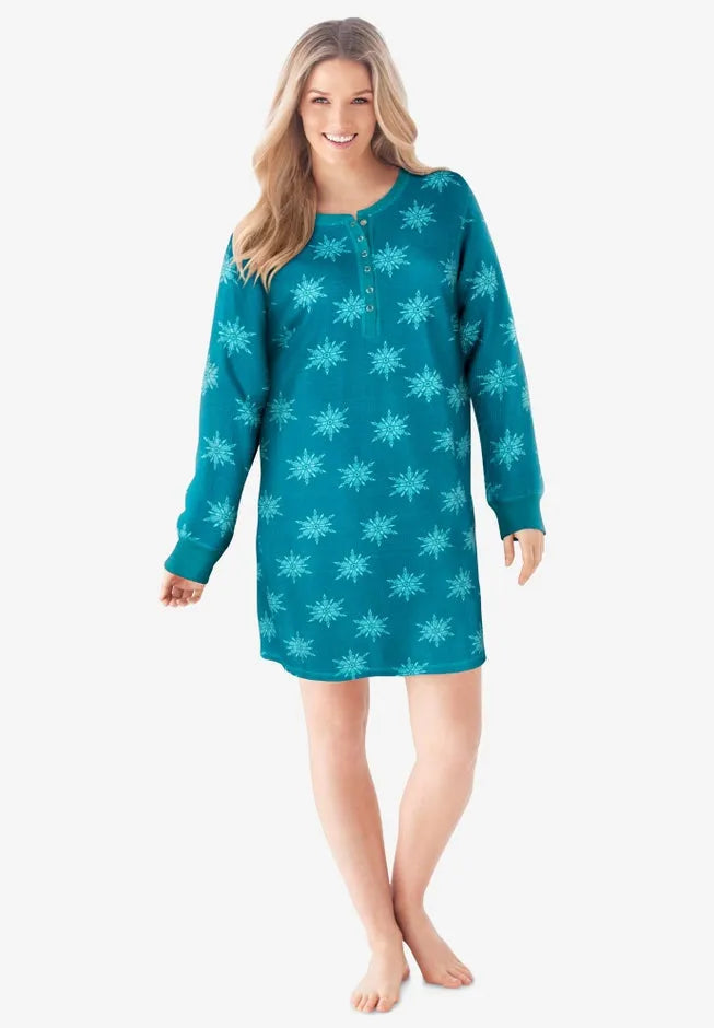 Thermal Henley Sleepshirt