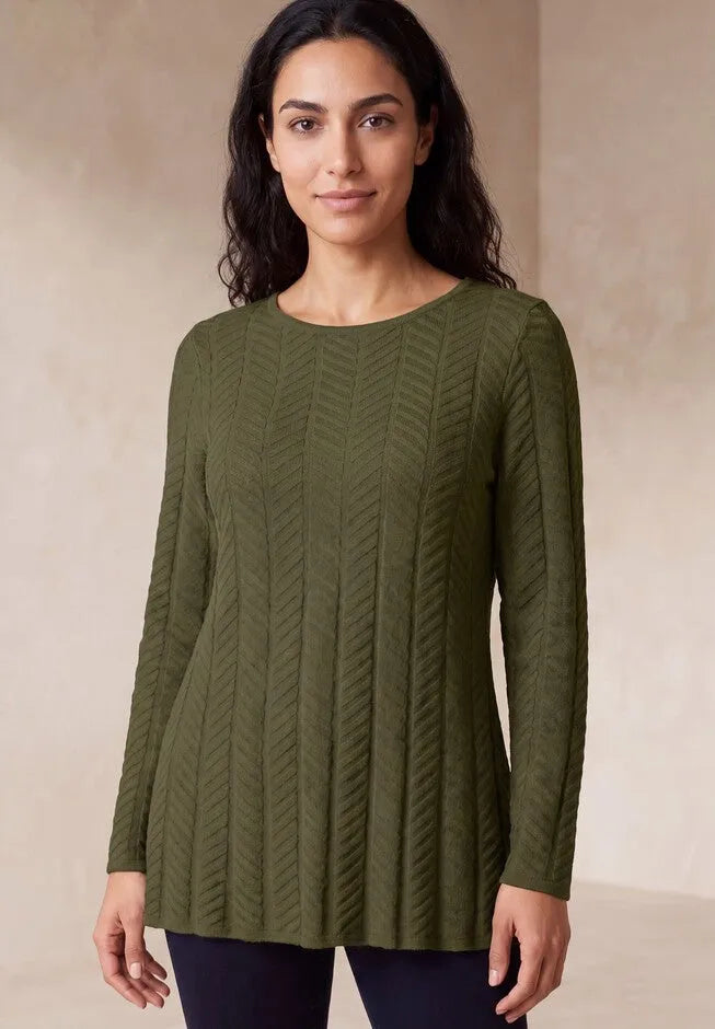 Chevron Fit & Flare Sweater