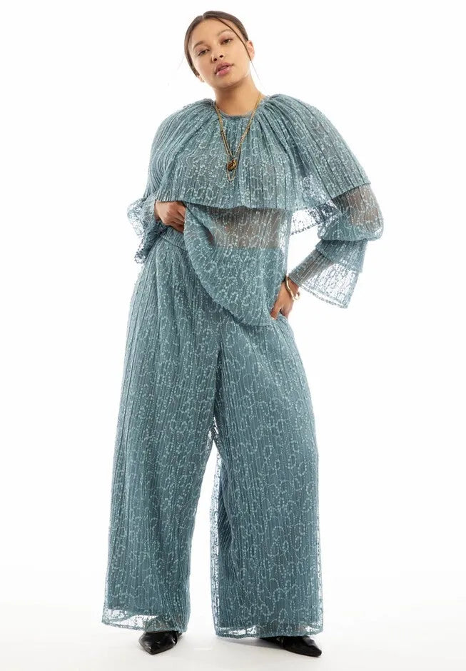 Lace Wide-Leg Pants