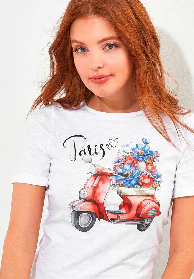 Stretch Cotton Graphic Tee