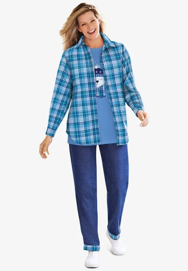 Two-Piece Flannel Shirt and Tee