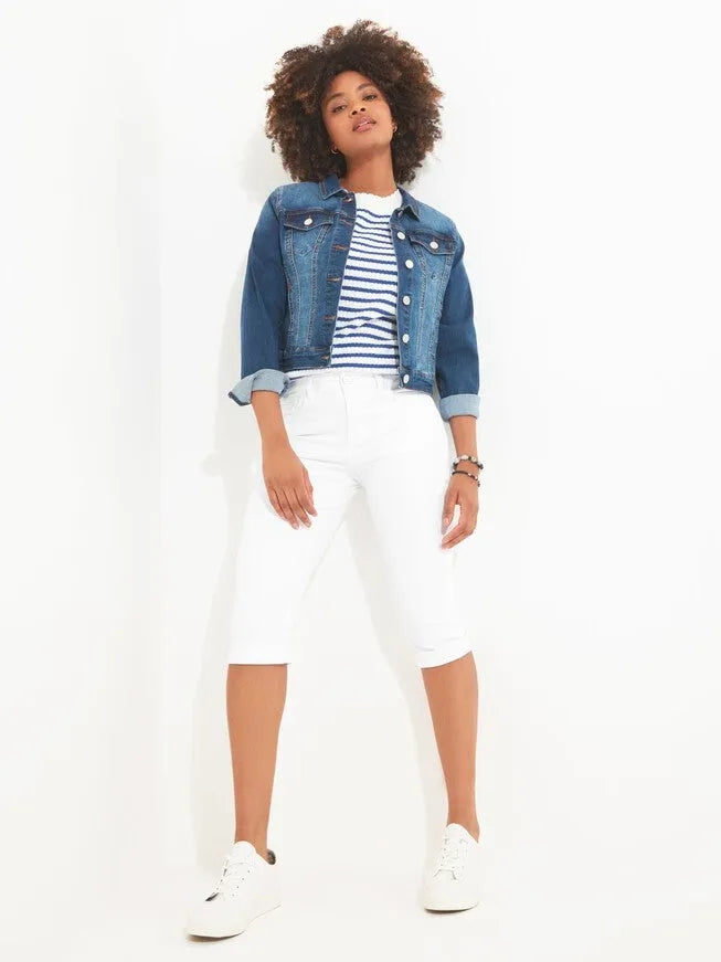Stretch Denim Capri Pant