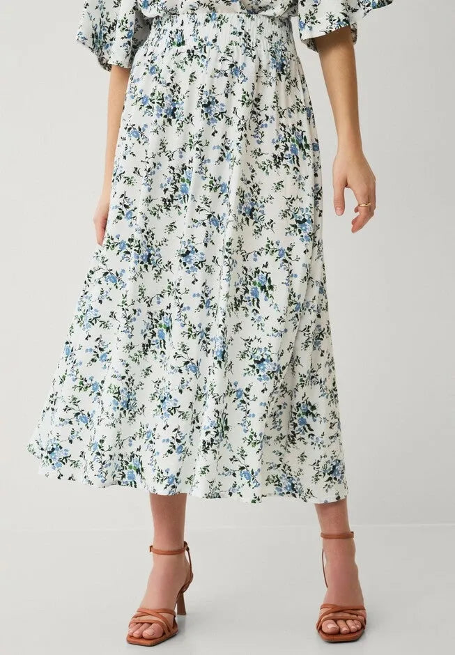 Smocked Waistband Maxi Skirt