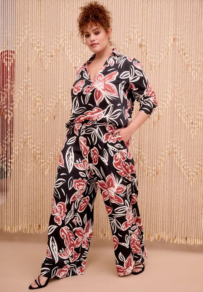 Wide-Leg Pull-On Pants