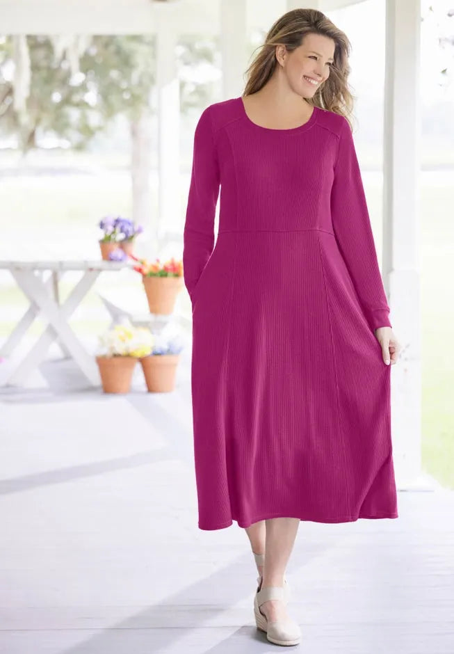 Thermal Knit A-Line Dress
