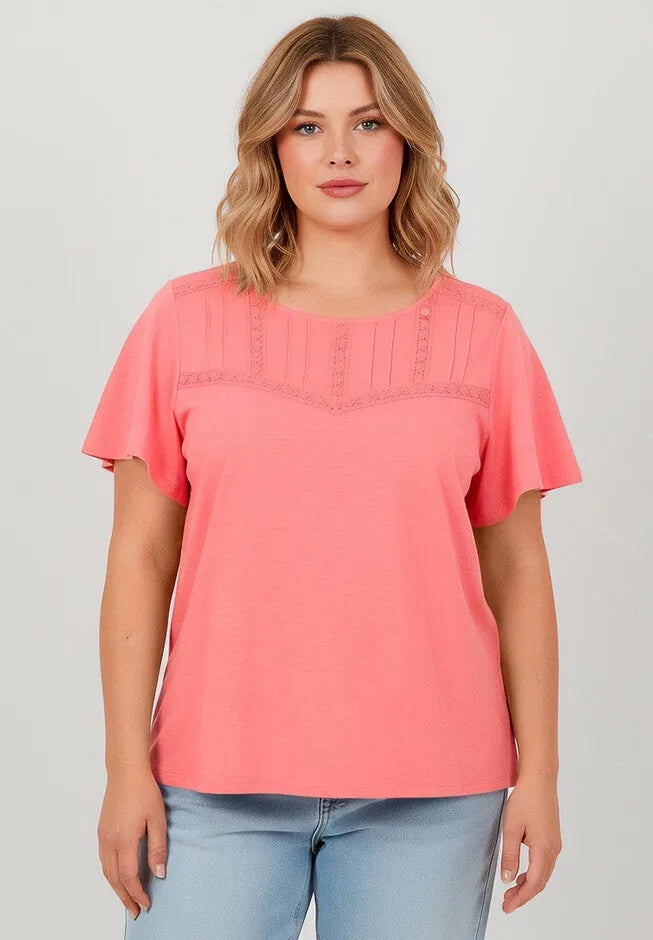 Slub Lace Yoke Tee