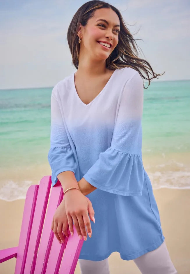 Three-Quarter Bell Sleeve Tunic