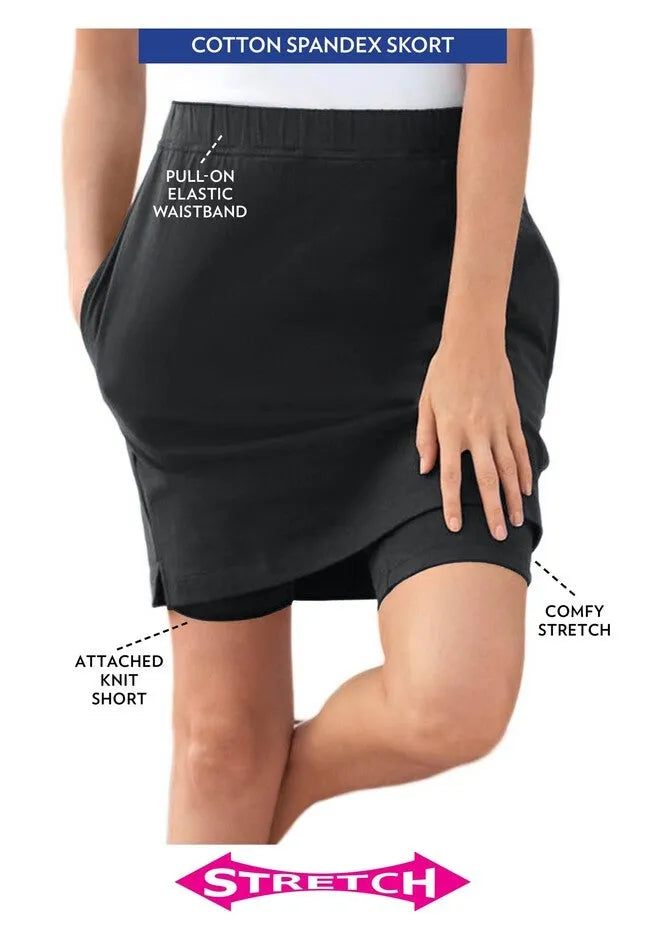 Stretch Cotton Skort