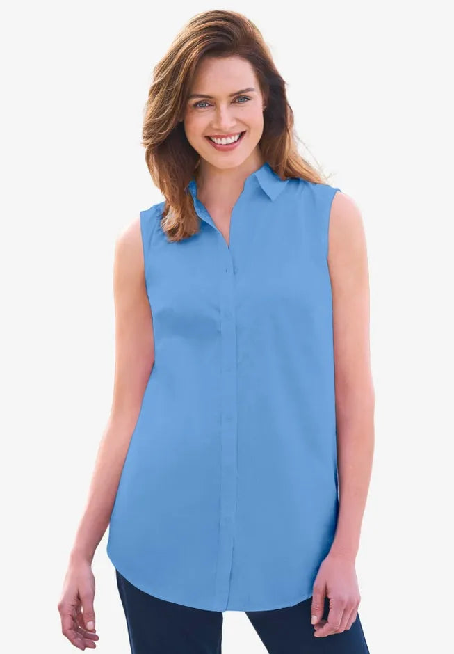 Perfect Sleeveless Button-Down Tunic