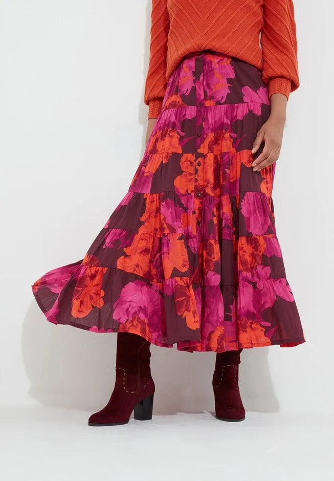Tiered Midi Skirt