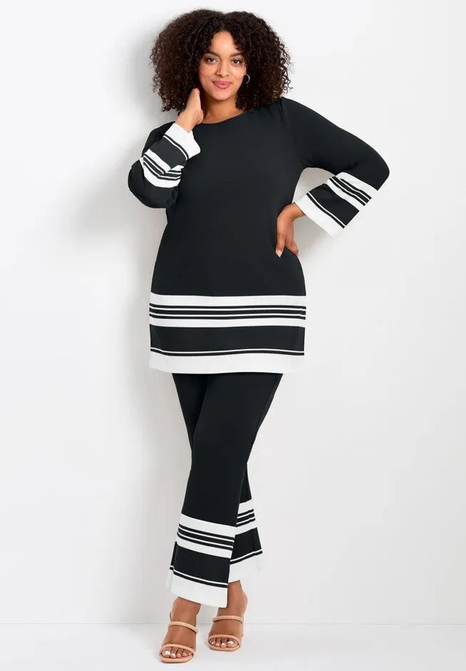 Border Stripe Straight Leg Pant