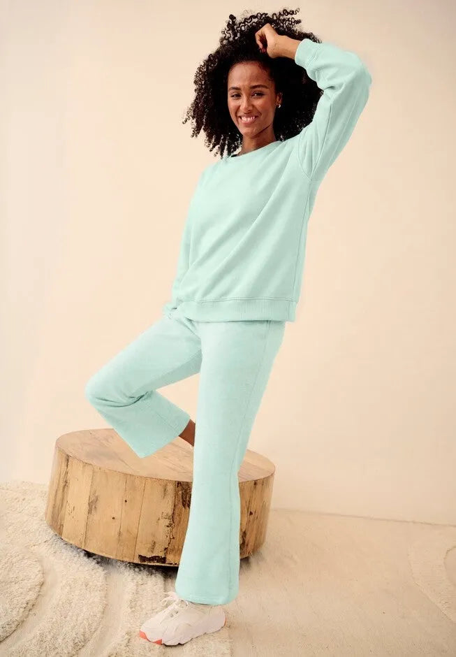 Fleece Bootcut Sweatpants With Drawstring Elastic Waistband