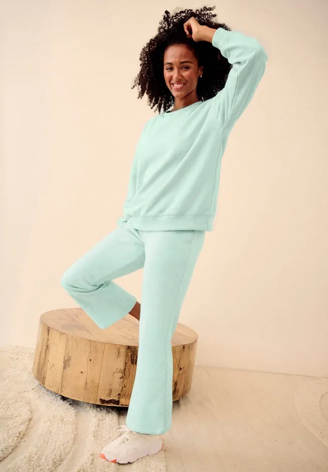 Fleece Bootcut Sweatpants With Drawstring Elastic Waistband