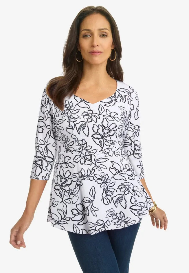 Knit Crepe Sweetheart Neckline Peplum Top