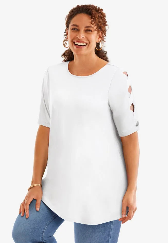 Cut-Out Sleeve Tunic