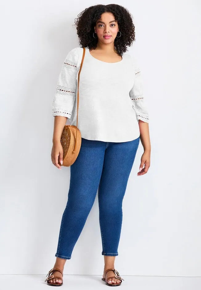 Eyelet Trim Tee
