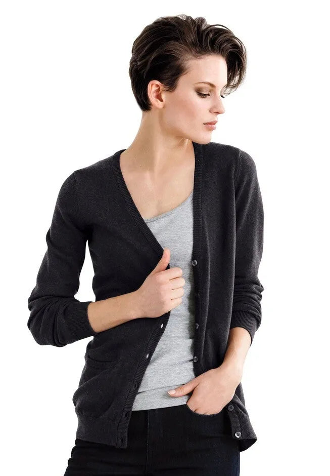 V-Neck Button Front 100% Cotton Everyday Cardigan