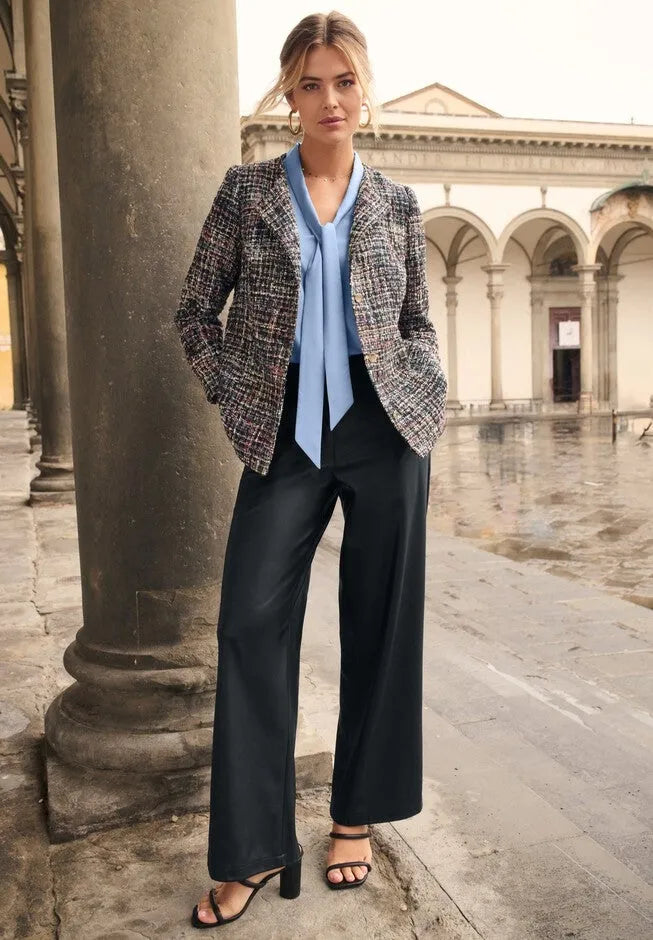Faux Leather Wide Leg Trouser