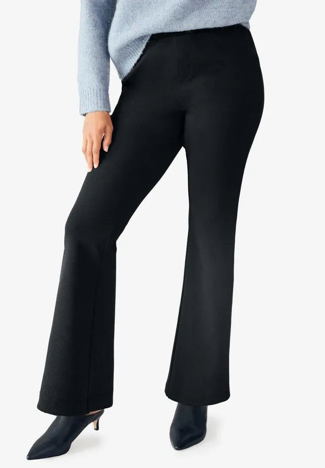 Knit Bootcut Pants With Pockets
