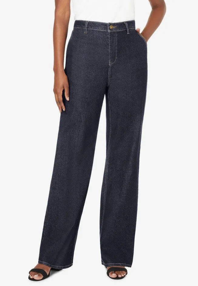 True Fit Stretch Denim Wide Leg Jean