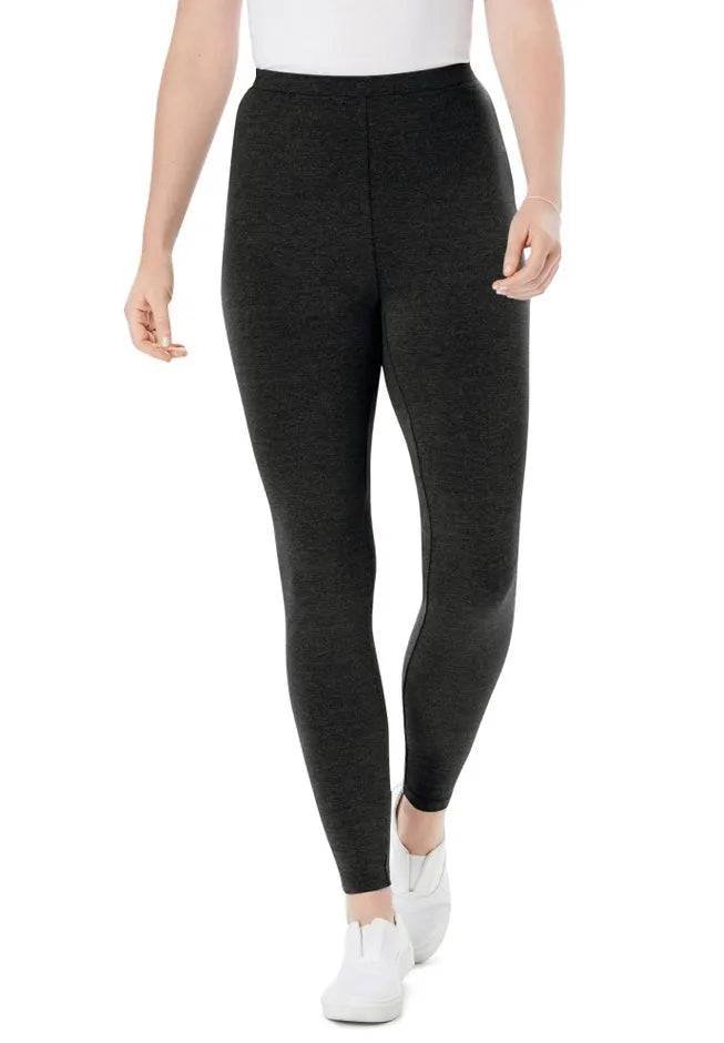Stretch-Cotton Knit Pull-On Leggings