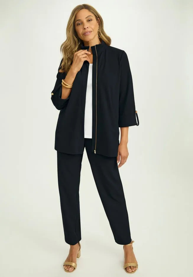 Knit Crepe Winged Collar Set