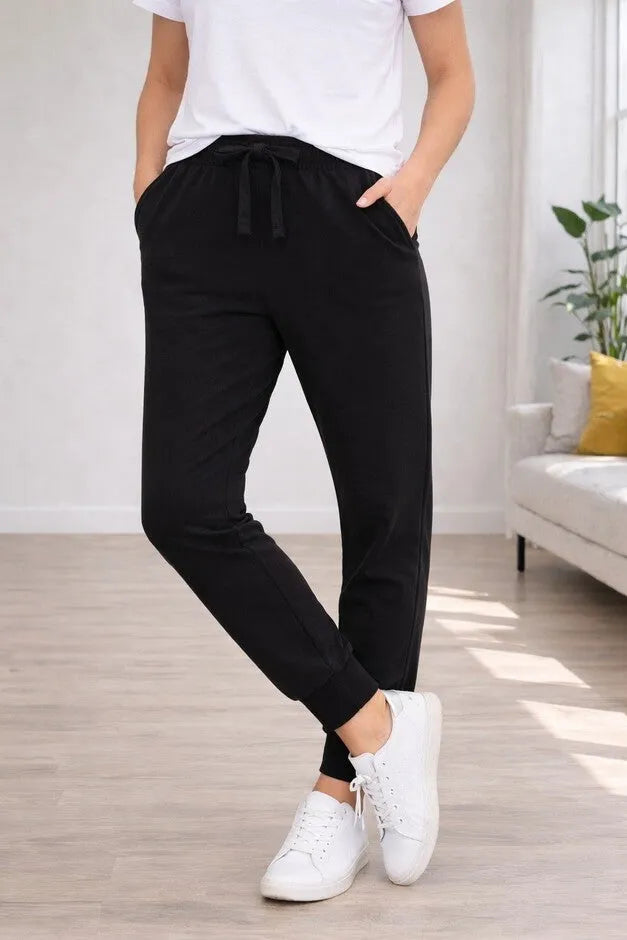 French Terry Drawstring Elastic Waistband Jogger