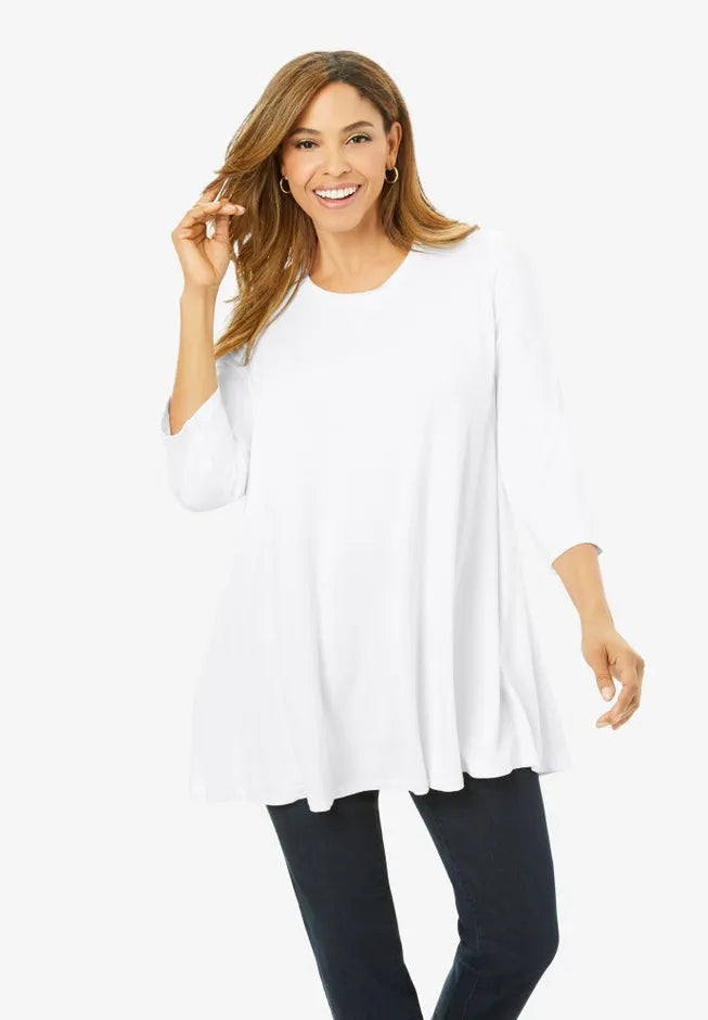Stretch Knit Swing Tunic