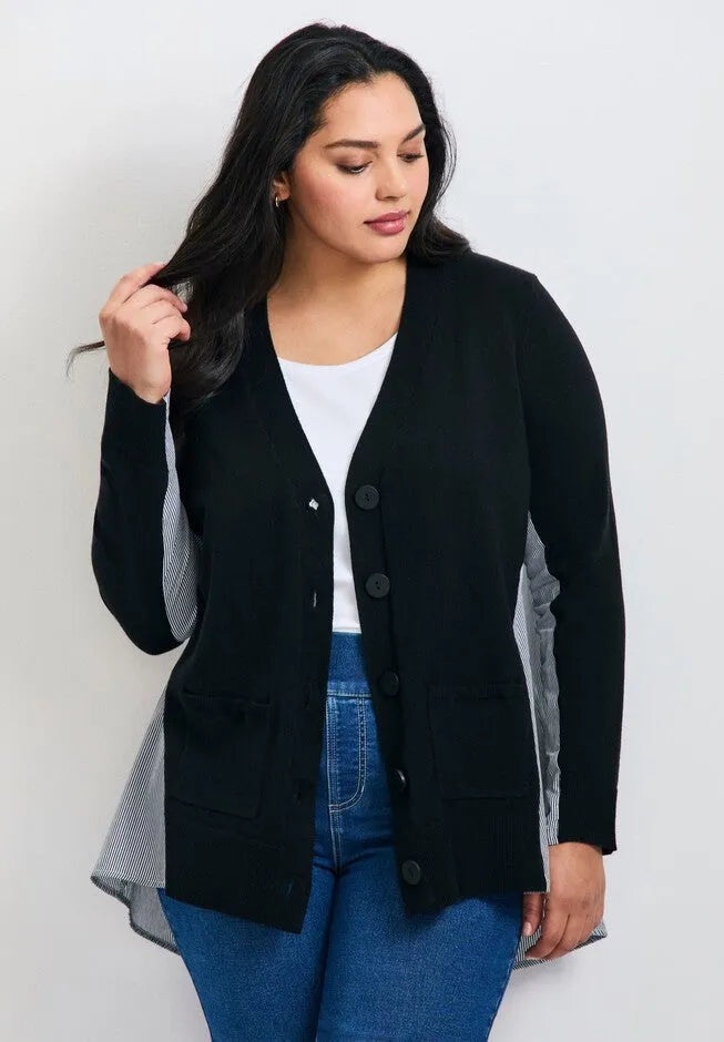 Ray Mix Media Button Thru Cardi