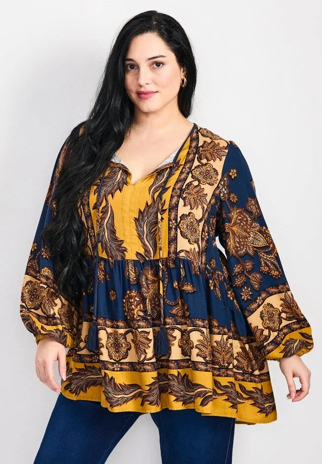 Cara Blouson Peasant Blouse