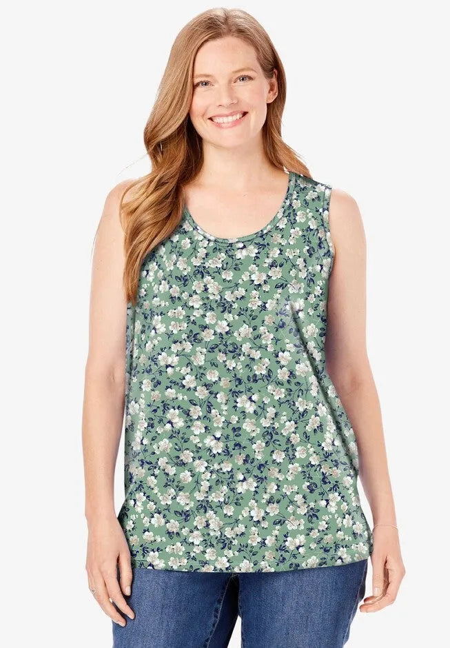 Perfect Printed Scoopneck Tank